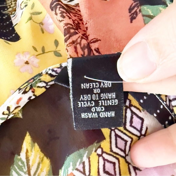 Rue 21 Sheer Patchwork Floral Tie Front Kimono Tunic Top Womens Large NWT Boho - Picture 7 of 7